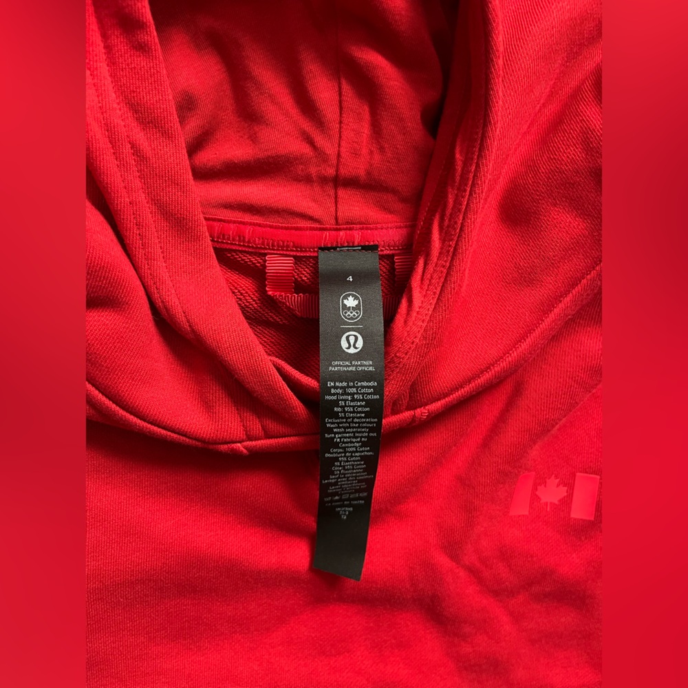 Lululemon All Yours Cropped Hoodie COC Crimson - Picture 6 of 10